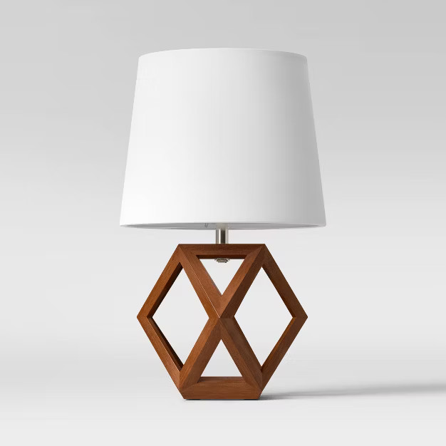 Geometric Wood Figural Accent Lamp Brown - Threshold | Target