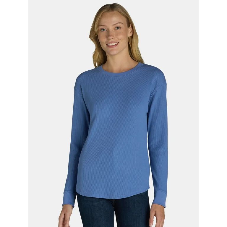 Time and Tru Women’s Essential Thermal T-Shirt with Long Sleeves, Sizes XS-XXXL | Walmart (US)