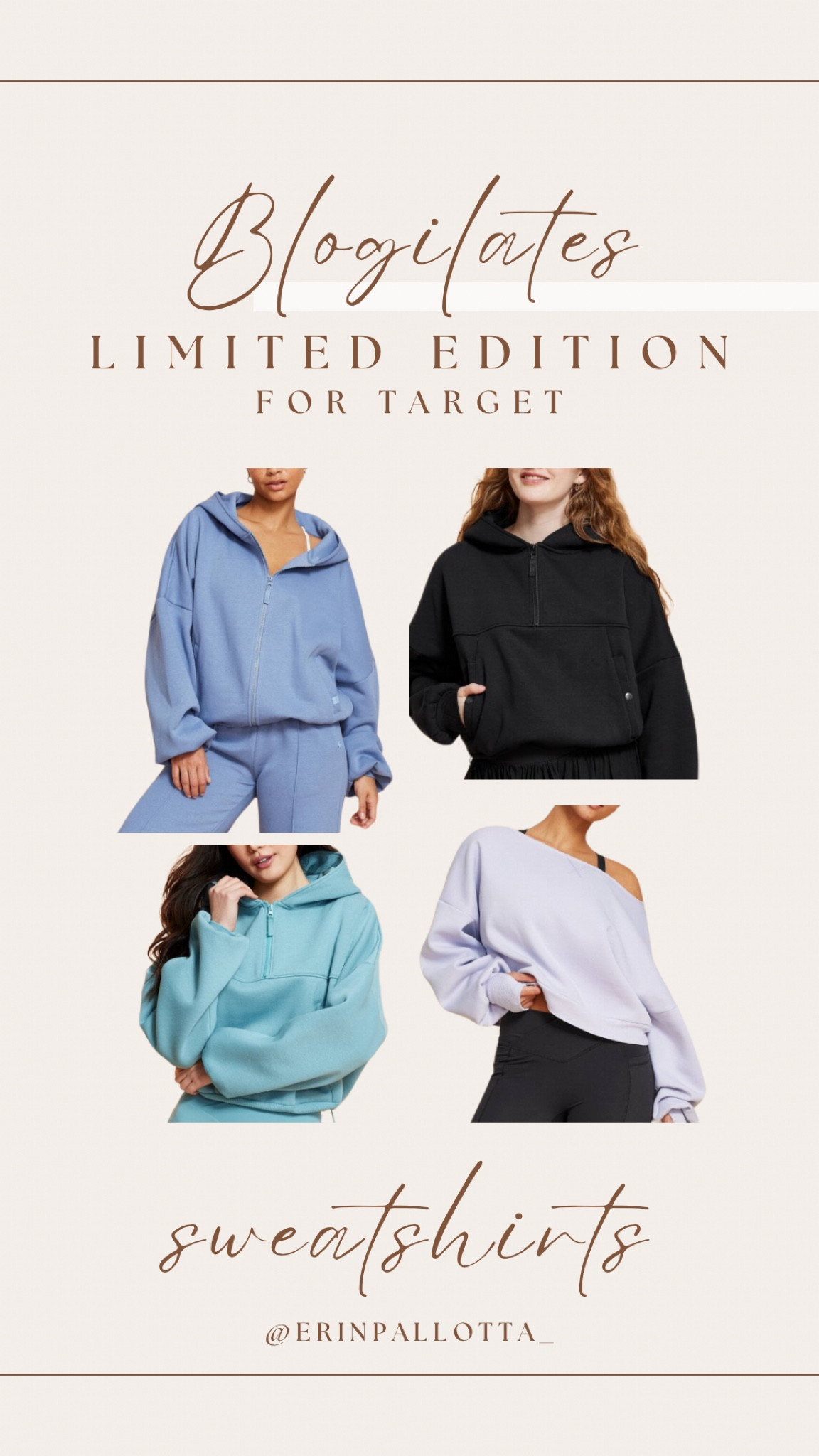 Loving the detail on these limited edition Blogilates for Target sweatshirts! The off the shoulder one is giving Ballet Core and the colors are so cute for spring. Available 12/28!

#LTKActive #LTKFindsUnder50 #LTKFitness