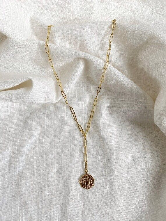San Benito  Saint Bernedict faith gold lariat necklace | Etsy | Etsy (US)