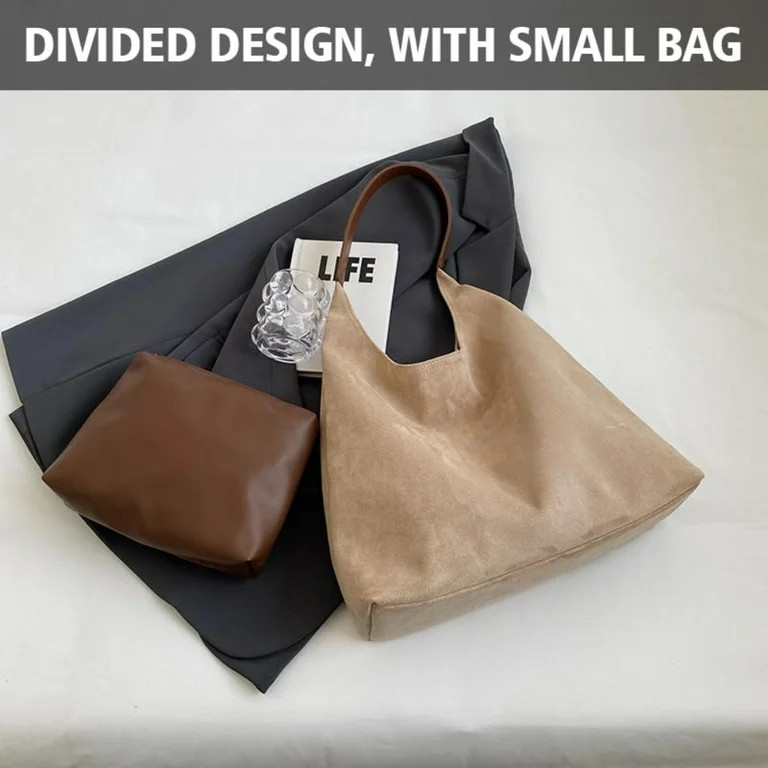 Gocvo Retro Faux Suede Bags for Women Suede Tote Bag with Purse Slouchy Bag Hobo Handbag Crescent... | Walmart (US)