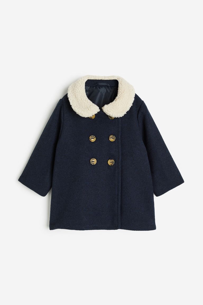 Wool-blend Coat - Navy blue - Kids | H&M US | H&M (US + CA)
