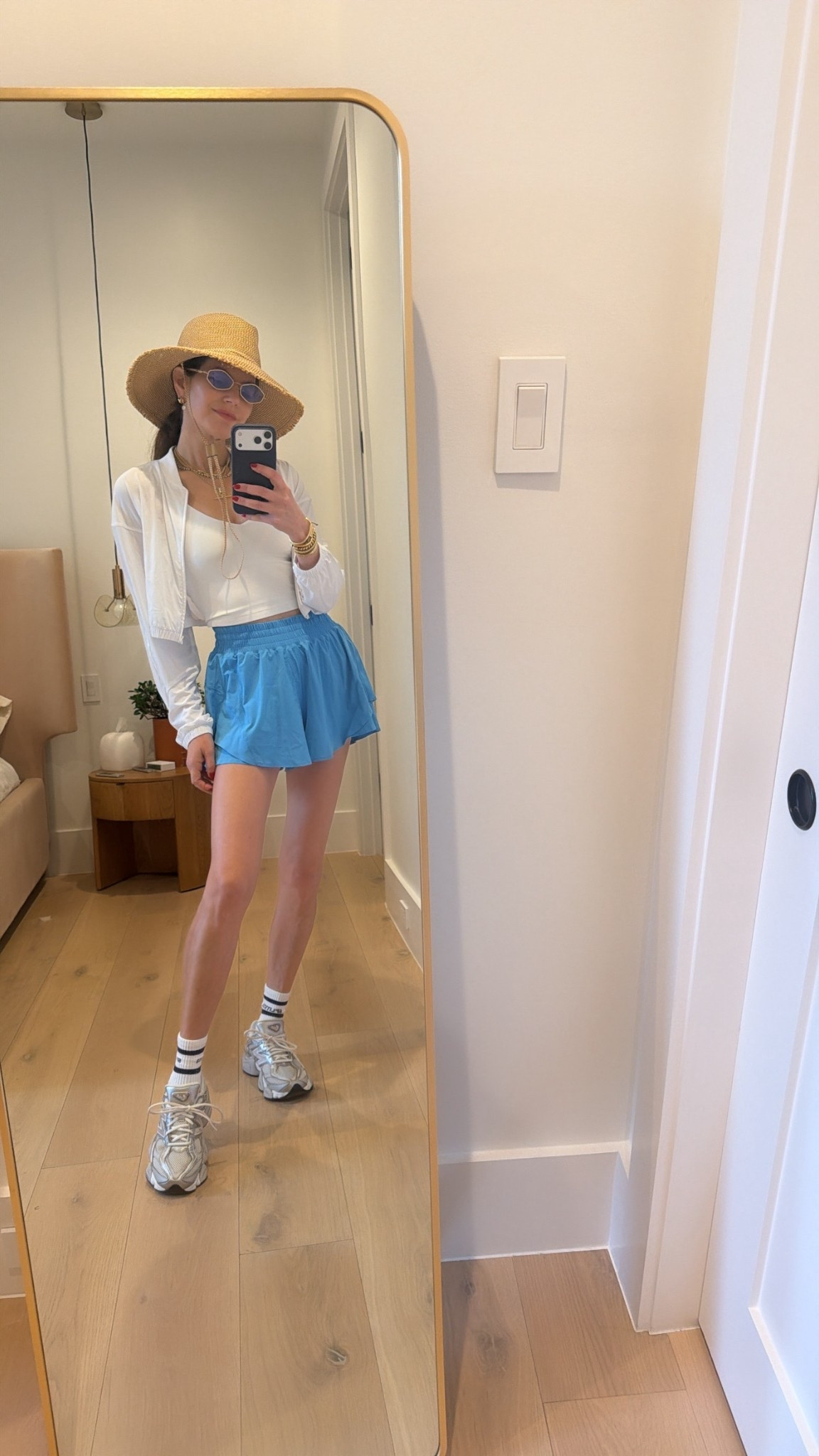 Walking to ups! Steps steps steps! 

Tank size 6
Shorts size small
Jacket size small
