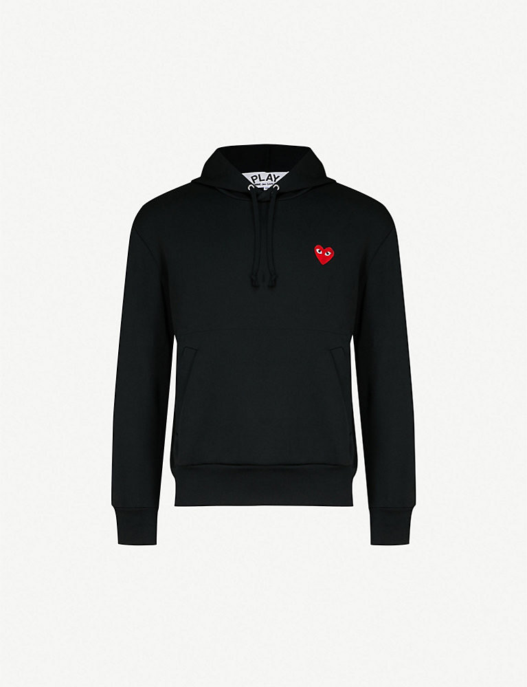 COMME DES GARCONS PLAY Heart-appliquéd stretch hoody | Selfridges