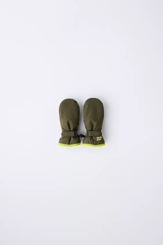 CONTRAST WINDPROOF SKI COLLECTION MITTENS | Zara US