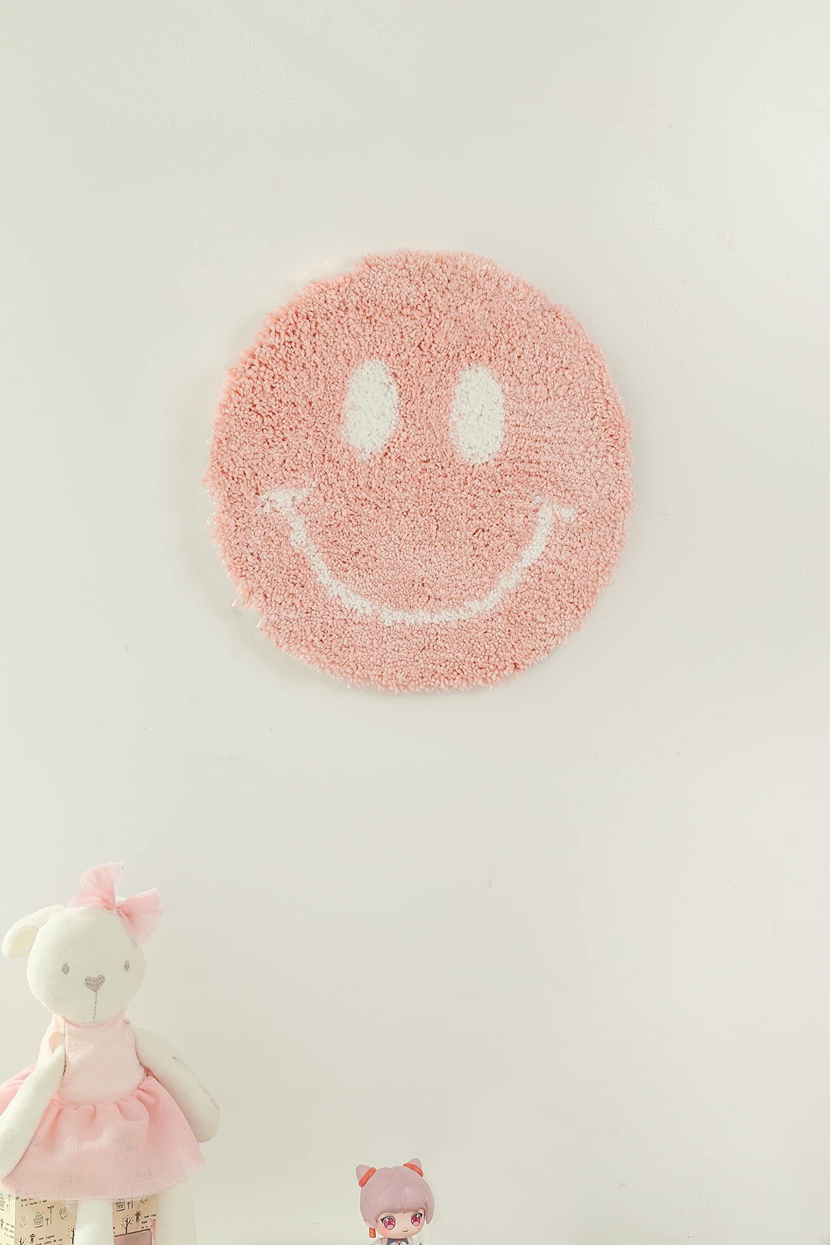 Ohocut Smile Face Tufted Wall Decor Pastel Pink Happy Face Wall Hanging Decoration Preppy Room Decor | Amazon (US)