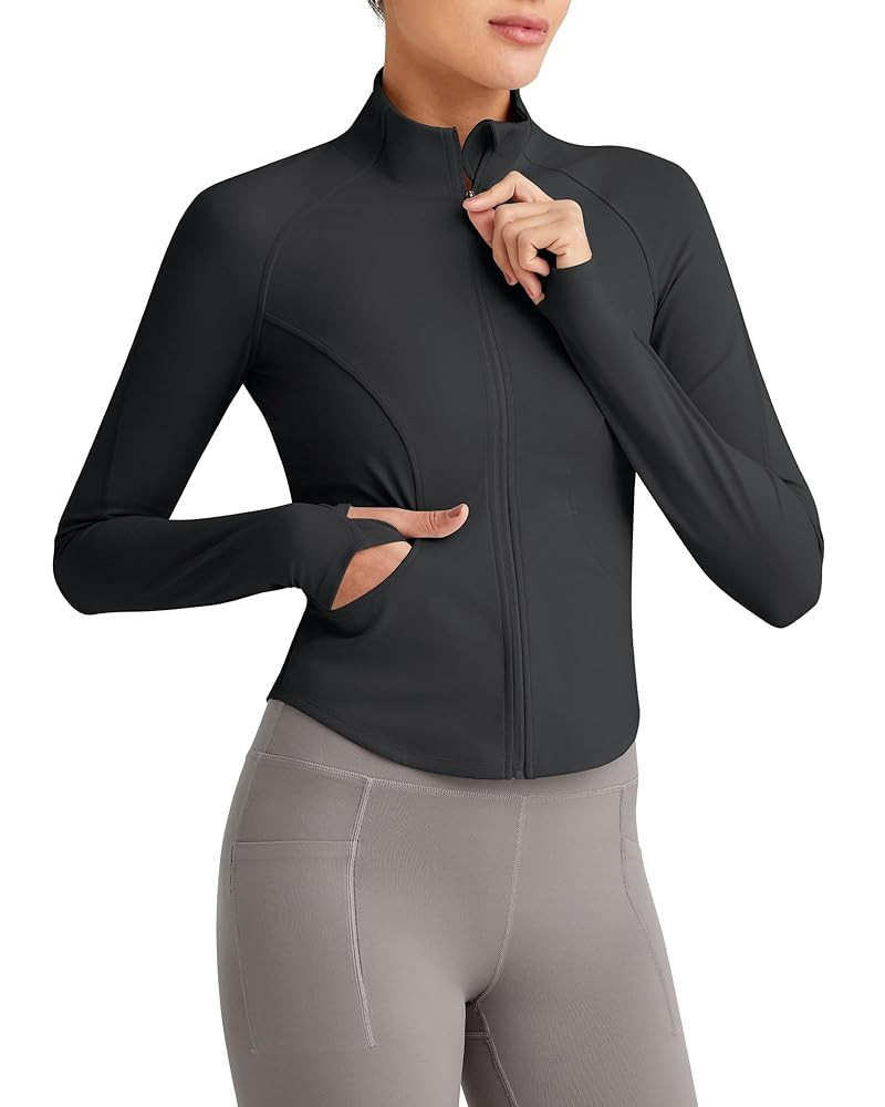 G4Free BareFeel Cropped Jackets for Women Slim Fit Full Zip Up Workout Athletic Track Jackets wit... | Amazon (US)
