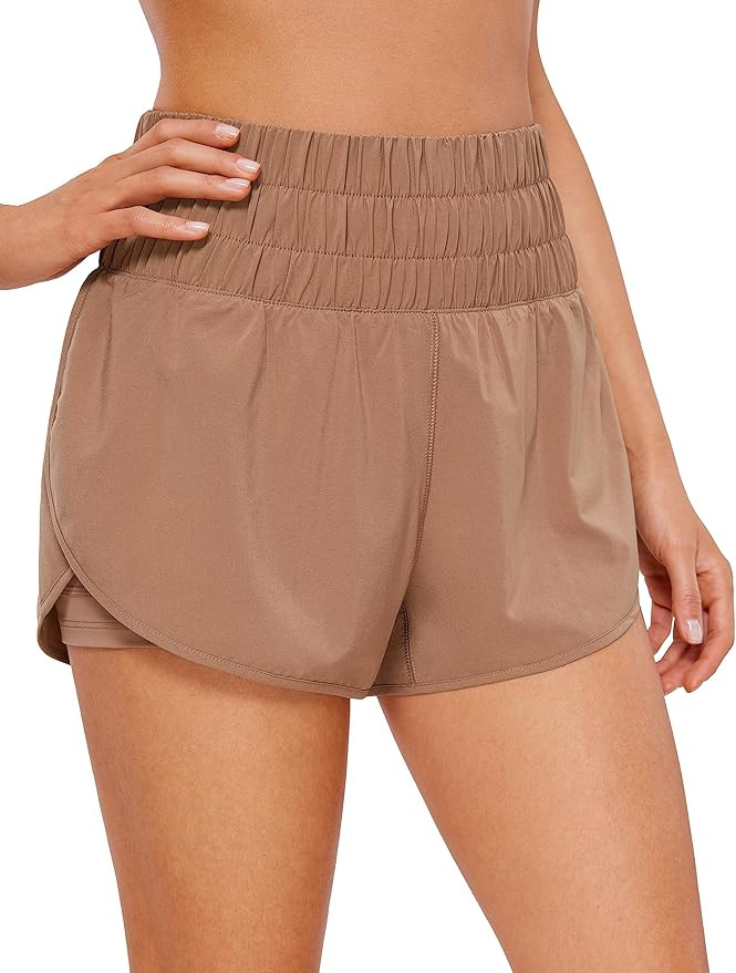 CRZ YOGA 2 in 1 High Waisted Running Shorts for Women 3" - Split Breathable Athletic Tennis Gym W... | Amazon (US)