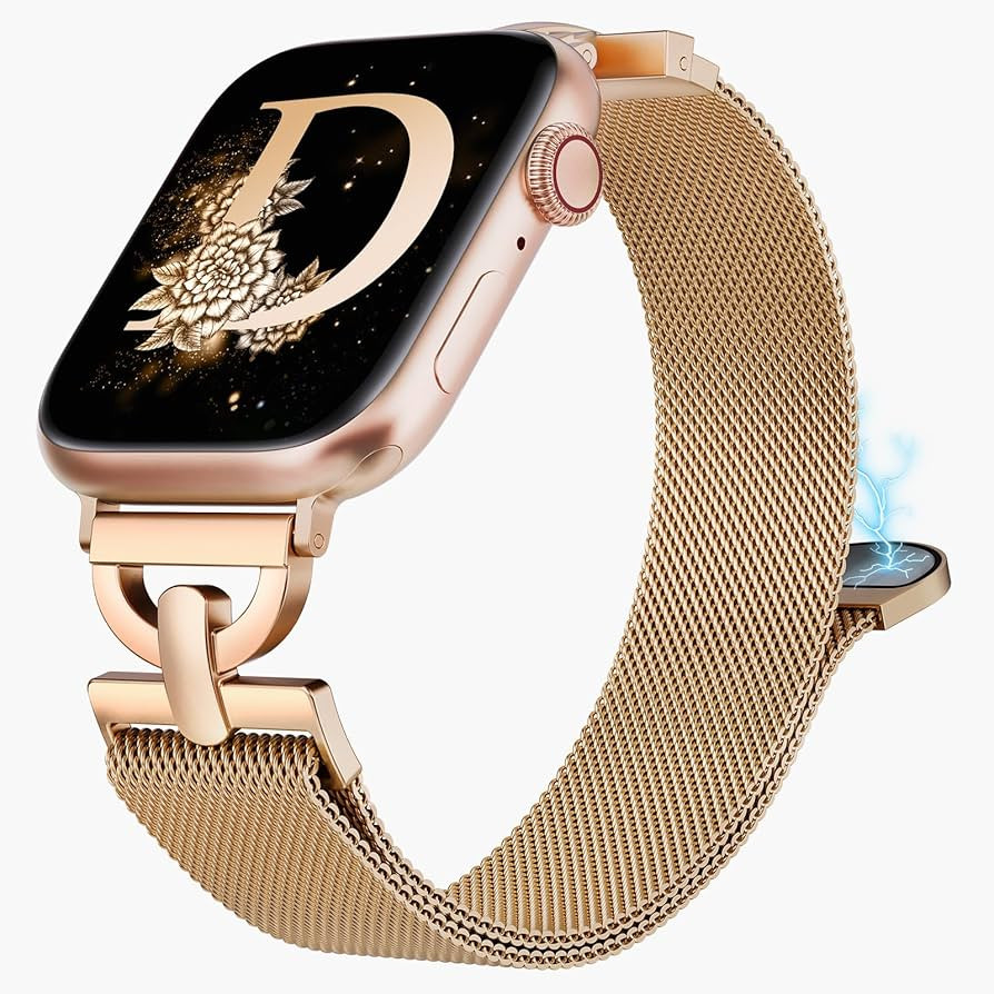 Stainless Steel Magnetic Loop Compatible with Apple Watch Band 38mm 40mm 41mm 42mm Women Metal Me... | Amazon (US)