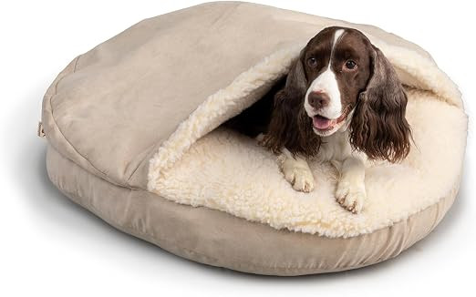 Snoozer Luxury Microsuede Cozy Cave Pet Bed, Large, Buckskin | Amazon (US)