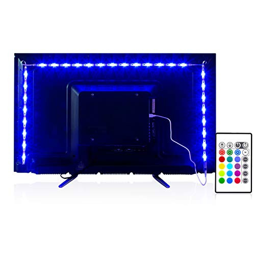 PANGTON VILLA Led Strip Lights 8.2ft for 40-60in TV, USB LED TV Backlight Kit with Remote - 16 Color 5050 Leds Bias Lighting for HDTV | Amazon (US)