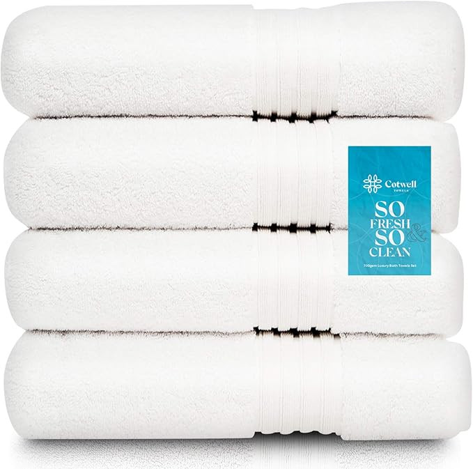 Cotwell Luxury White Turkish Bath Towels Set - 700gsm Premium Hotel & Spa Quality - Decorative To... | Amazon (US)