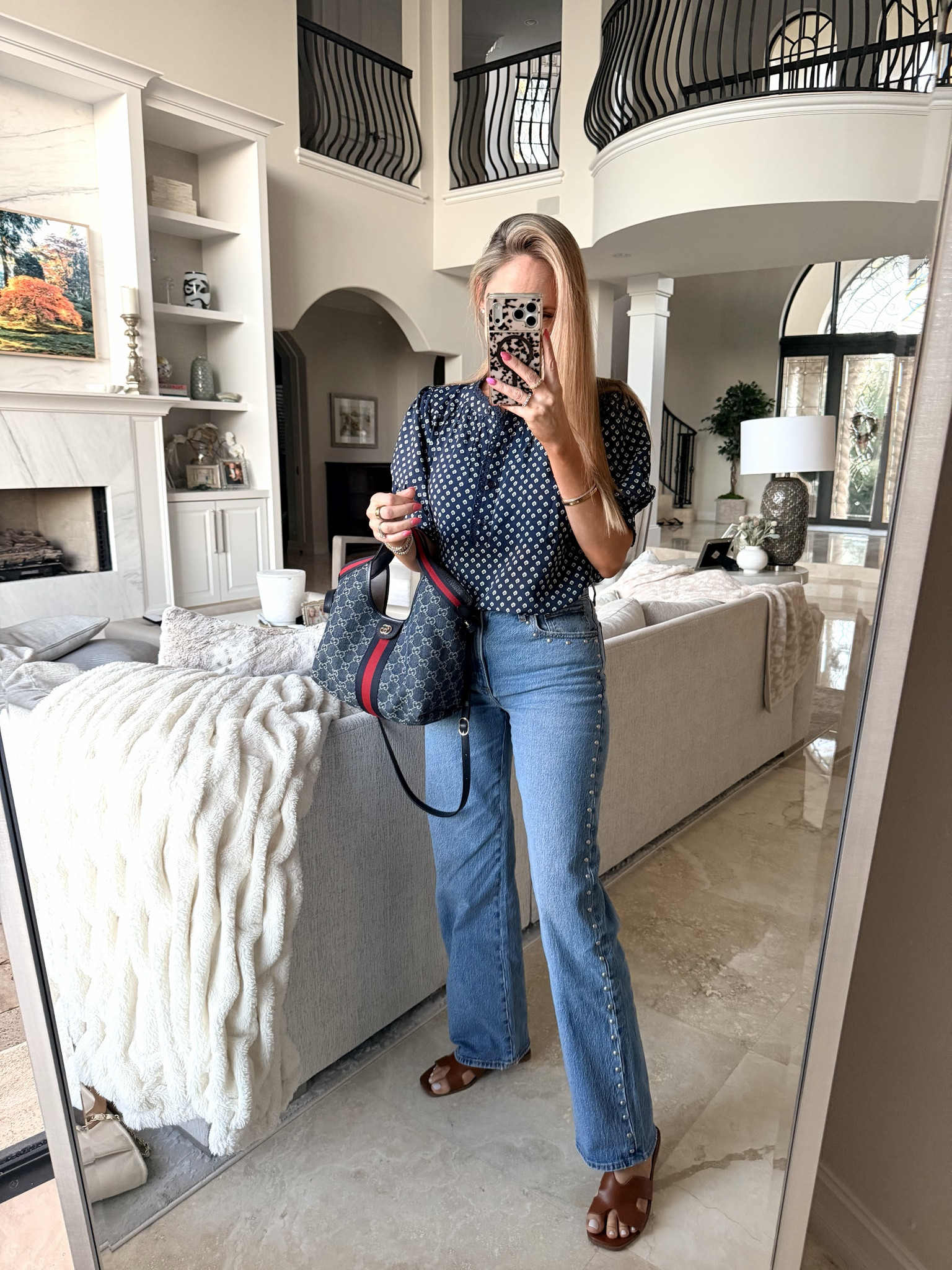 Early spring outfit . New studded Abercrombie denim ♥️🎉￼

#LTKOver40 #LTKootd