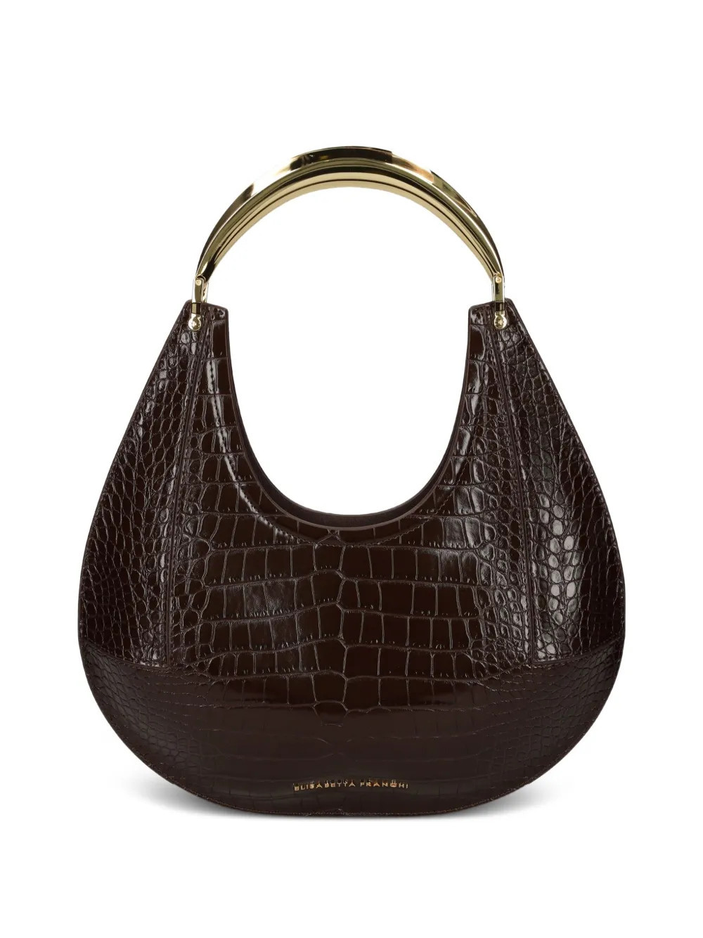 Elisabetta Franchi medium jewel-handle tote bag - Brown | Farfetch Global