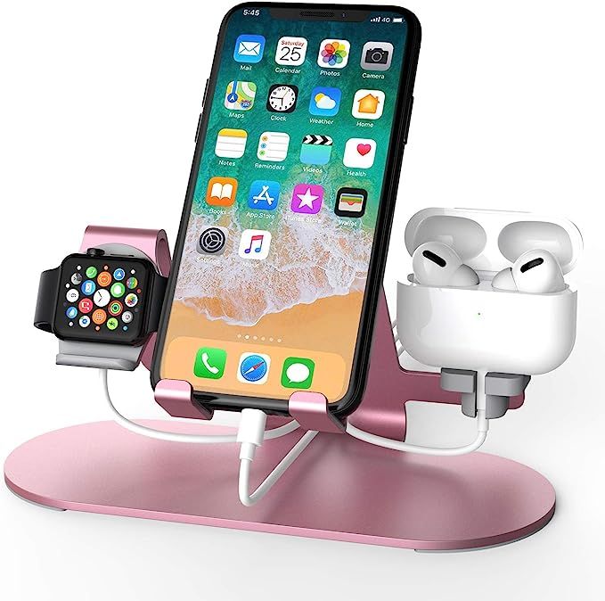 3 in 1 Aluminum Charging Station for Apple Watch Charger Stand Dock for iWatch Series 4/3/2/1,iPa... | Amazon (US)