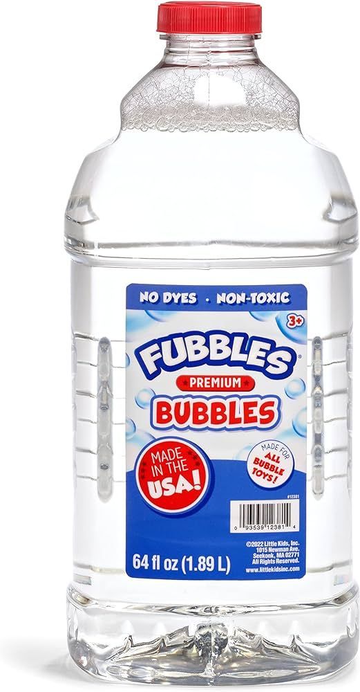 Little Kids Bubbles by Fubbles| Made in The USA |64oz Non Toxic Bubble Solution |Bubble Refill fo... | Amazon (US)