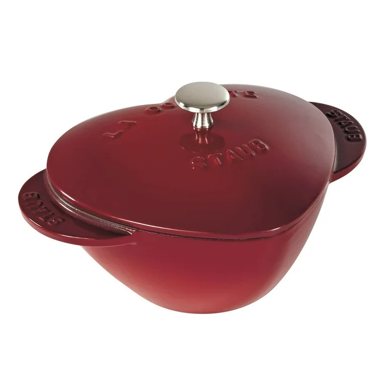 Staub Cast Iron 1.75-qt Heart Cocotte - Cherry | Walmart (US)