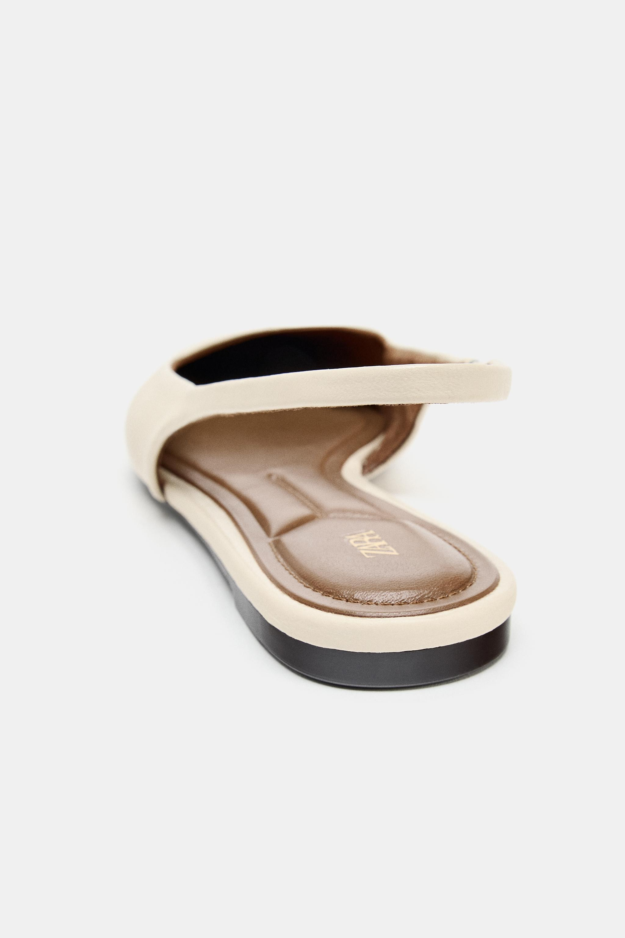 LEATHER SLINGBACK BALLERINA | Zara US
