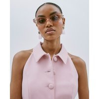River Island Womens Pink High Neck Collared Waistcoat | River Island UK & IE