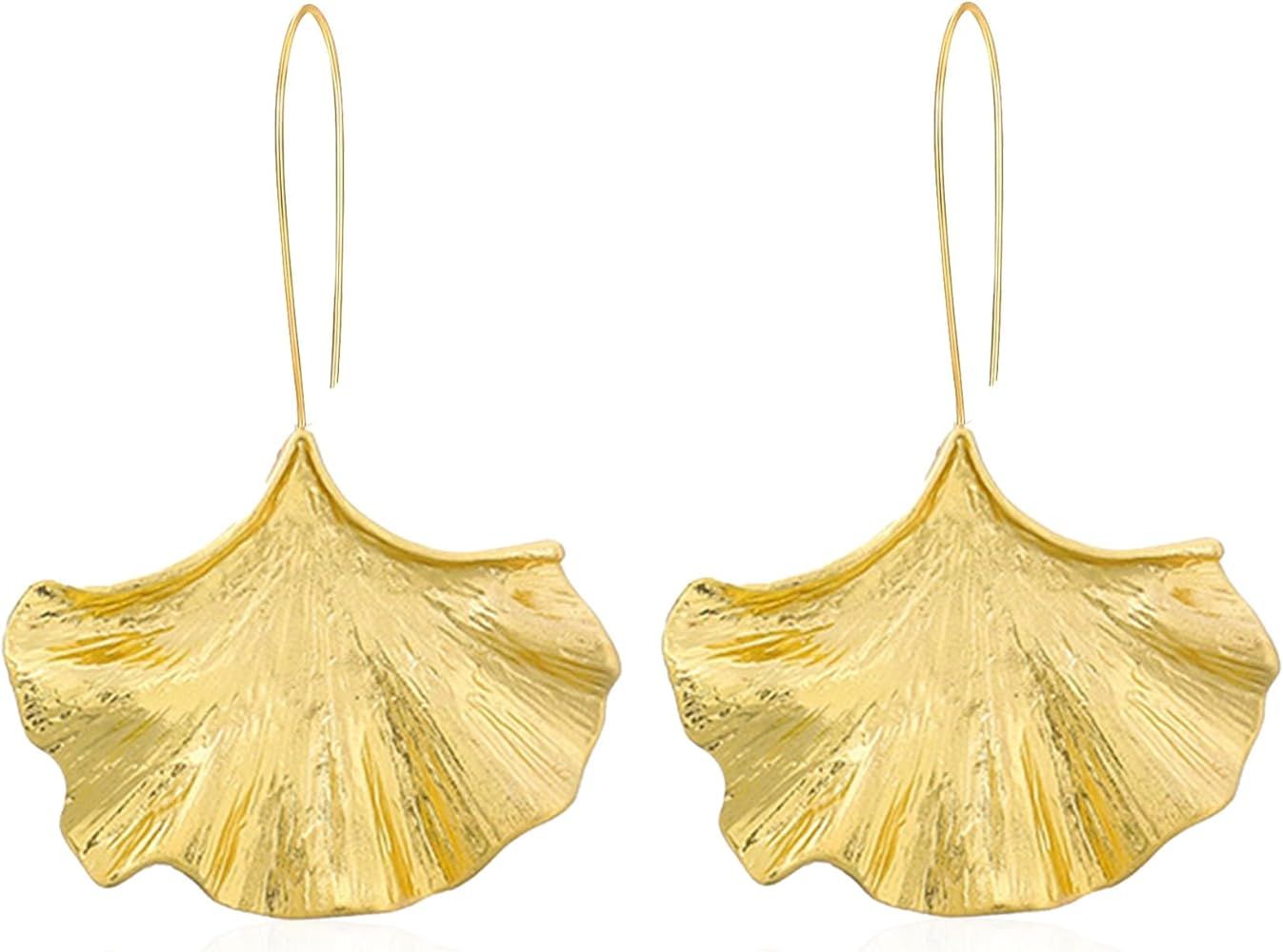 Vavhoo Fashion Gold Silver Ginkgo Leaf Drop Dangle Earrings Fall Maple Leaf Pendant Earrings for ... | Amazon (US)