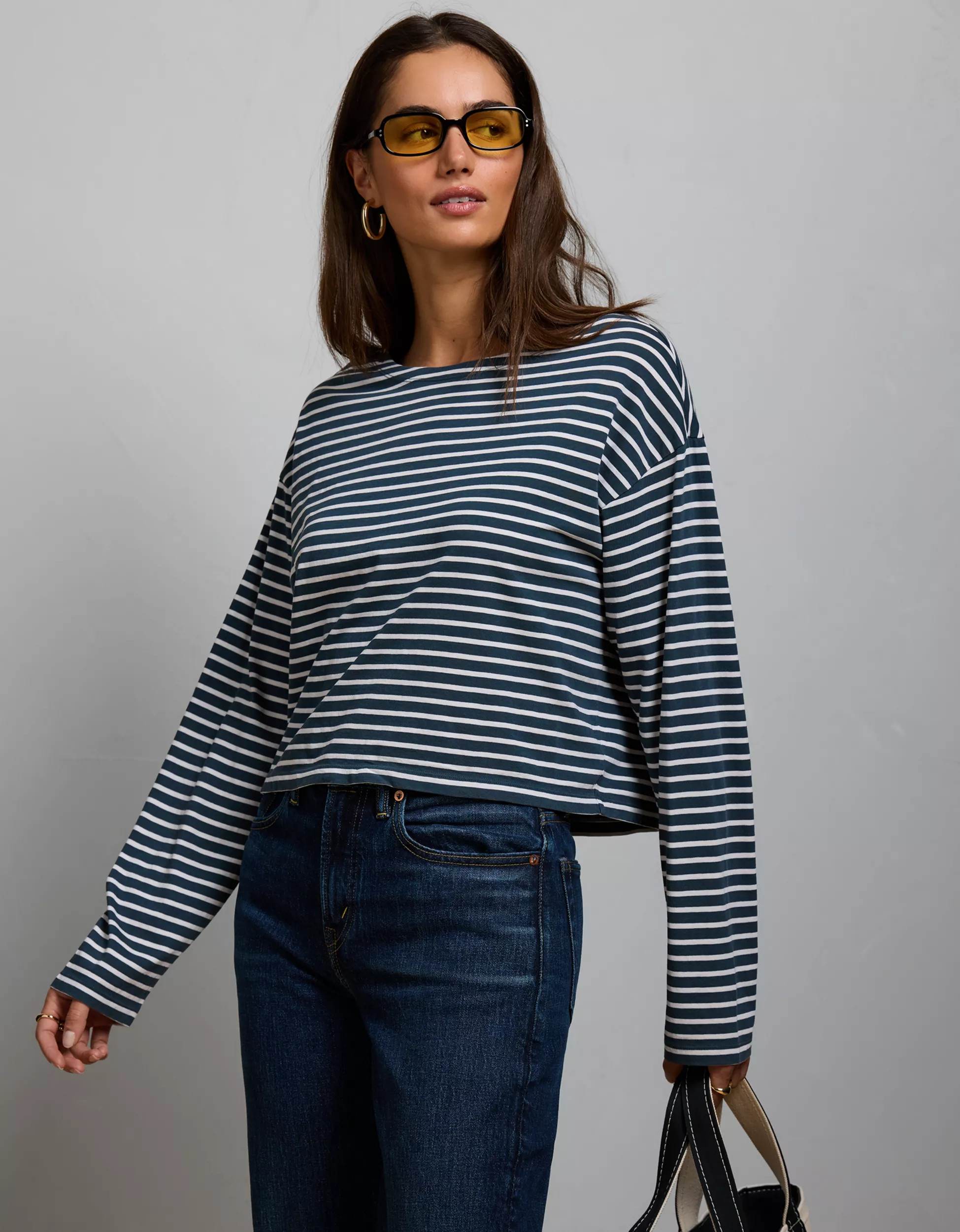 AE77 Long-Sleeve Boatneck Shirt | American Eagle Outfitters (US & CA)