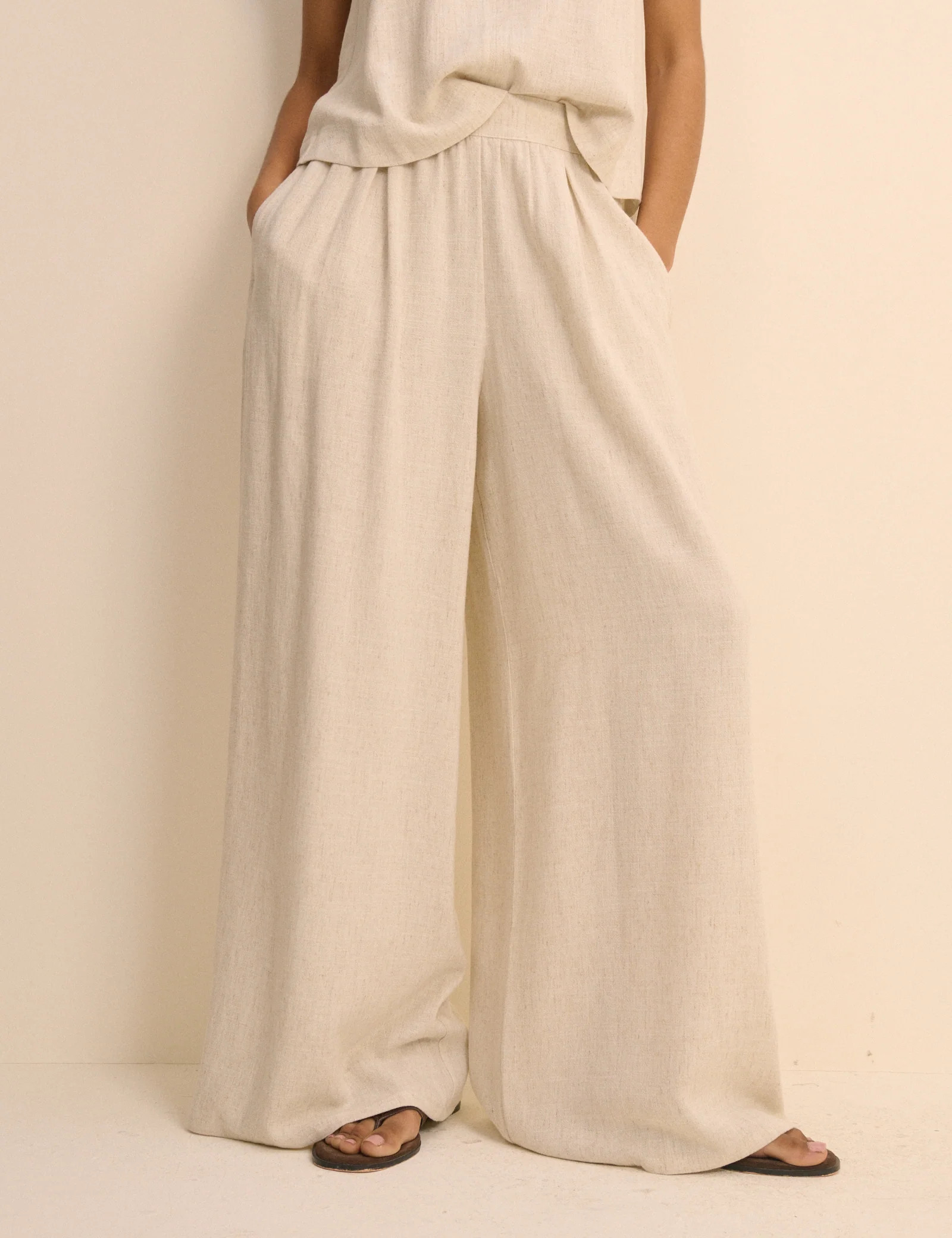 Stone Wide Leg Jerrow Trouser | Nobody's Child