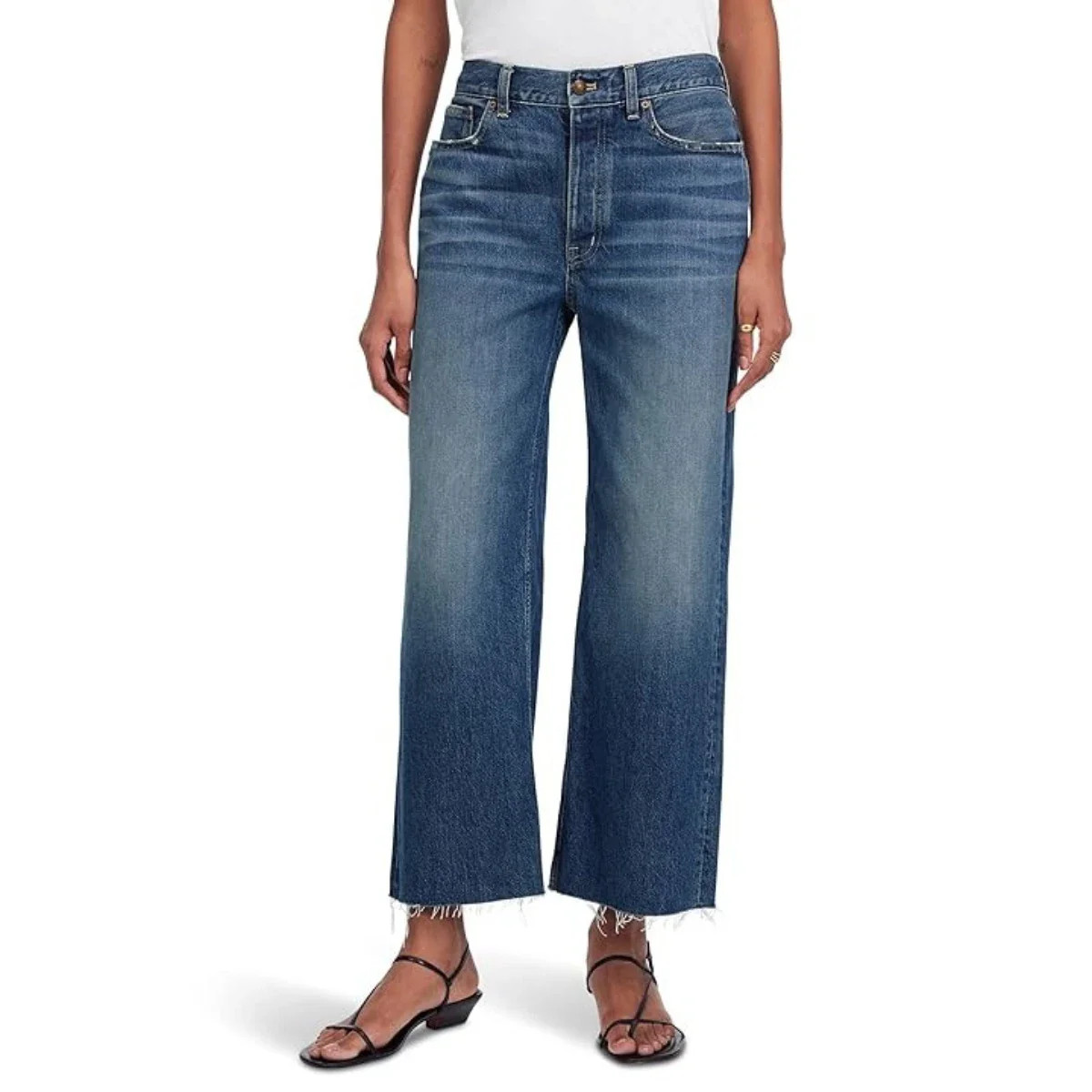 Women's Madewell Low Slung Jeans Croswell Wash Denim Baggy Cropped RED1282 | Shop Simon
