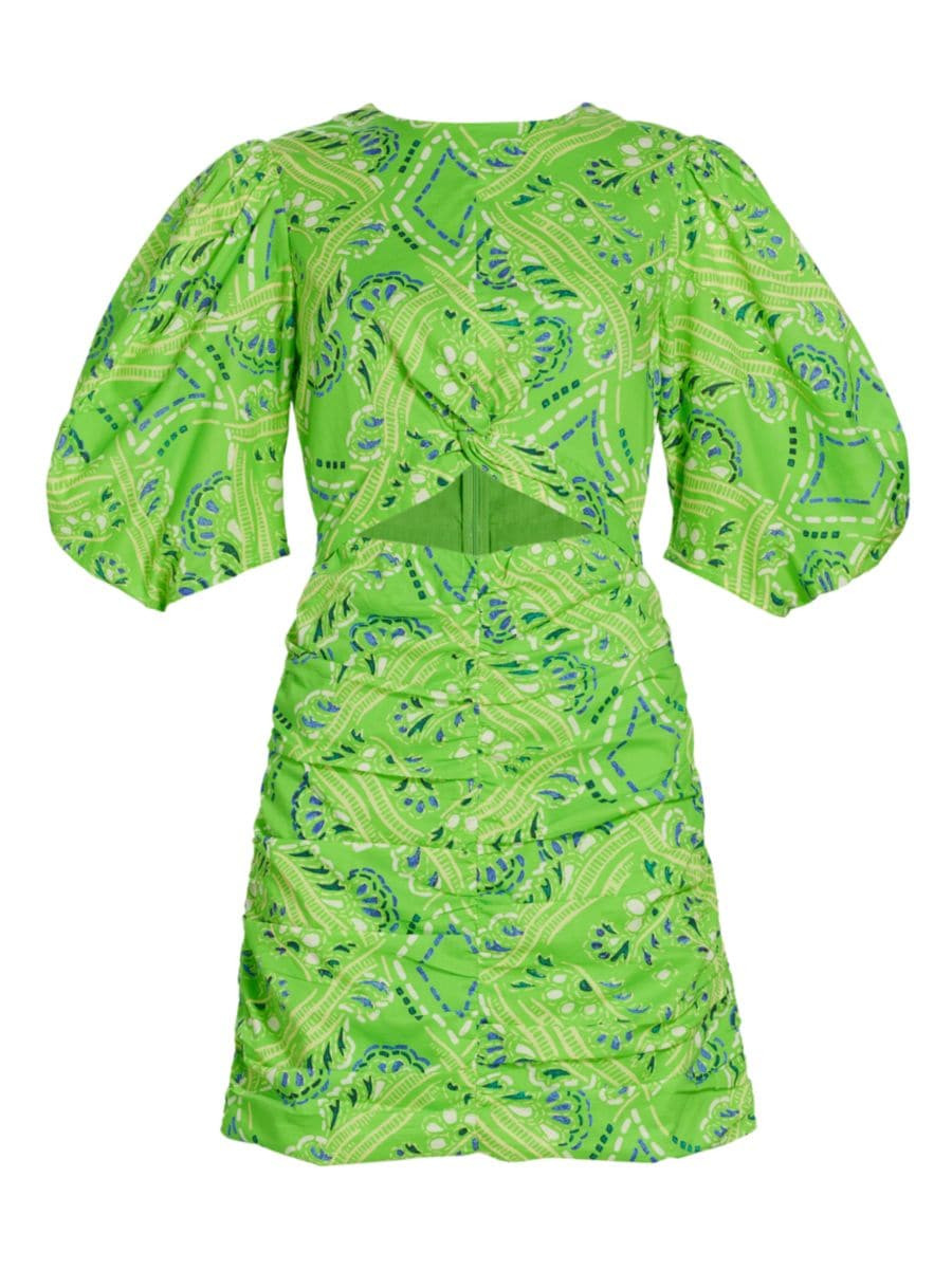 Isla Ruched Cotton Cut-Out Minidress | Saks Fifth Avenue