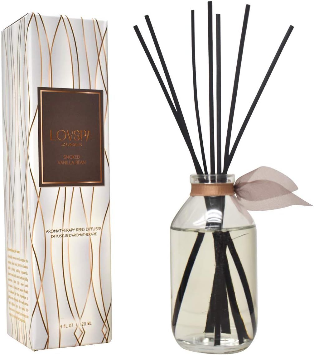 LOVSPA Smoked Vanilla Bean Reed Diffuser Set - Scented Stick Room Freshener Warm, Sultry blend of... | Amazon (US)