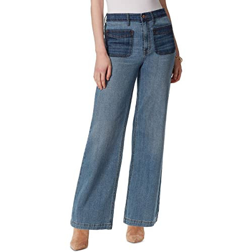 Jessica Simpson Womens Tease High Rise Wide Leg Jeans, Overcast, 30 US | Amazon (US)