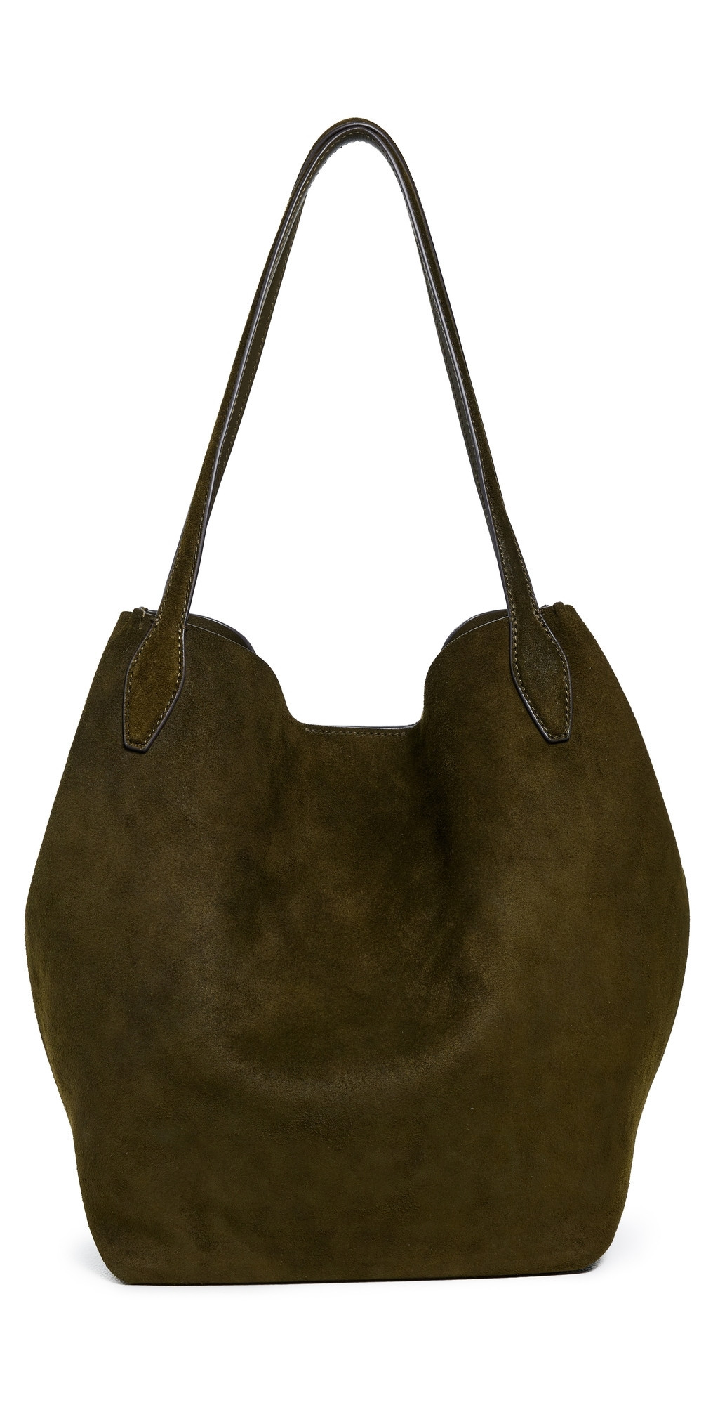 Madewell The Shopper Tote In Soft Grain Suede Dried Olive One Size | Shopbop