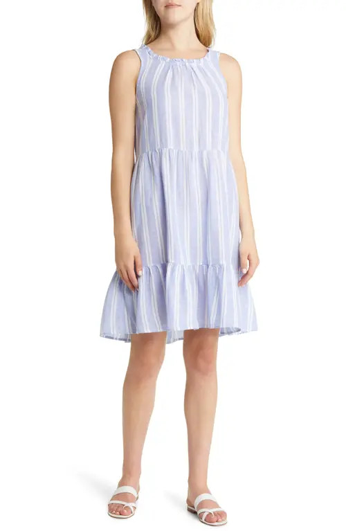 beachlunchlounge Saison Sleeveless Linen Blend Dress in Cloud 99 at Nordstrom, Size Small | Nordstrom