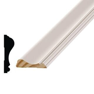 0.687 in. D x 2.50 in. W x 96 in. L Pine Wood Primed White Finger-Joint Chair Rail Panel Moulding... | The Home Depot