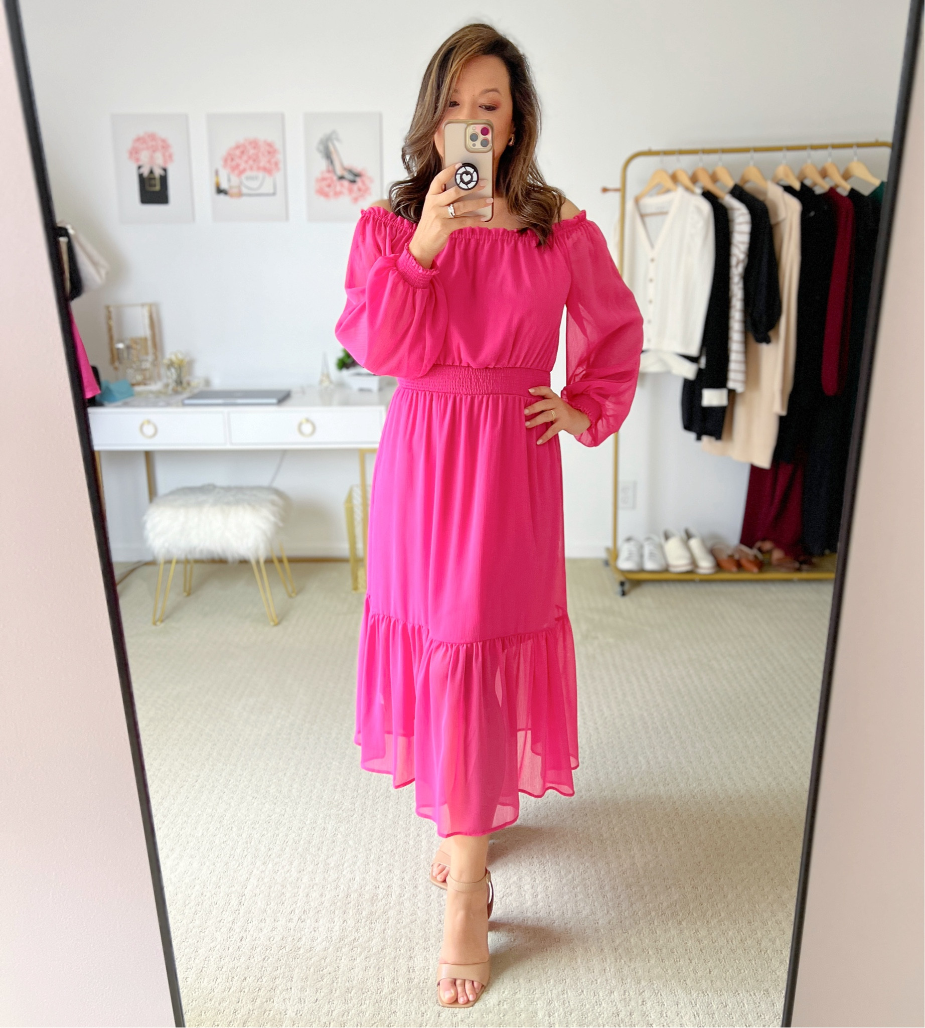 This off the shoulder dress is so pretty for spring in this gorgeous magenta color! Perfect for baby shower, Mother’s Day, ladies brunch, etc  It is also available in a blue floral print and in sizes XS-XXXL for only $26 🌸

#LTKfindsunder50 #LTKover40 #LTKmidsize
