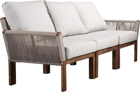 SEI Furniture AMZ0139801DO Brendina Outdoor Sofa, Natural, White | Amazon (US)