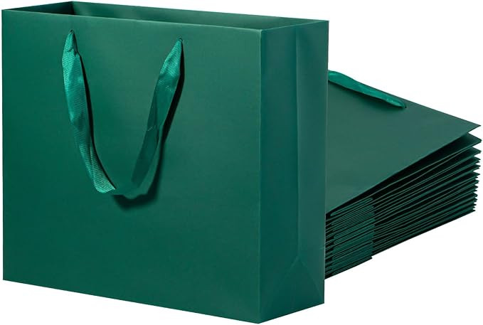 driew Green Gift Bags, 12 Pack Extra Large Deep Green Gift Bag Ribbon Handles Heavy Duty Paper Gi... | Amazon (US)
