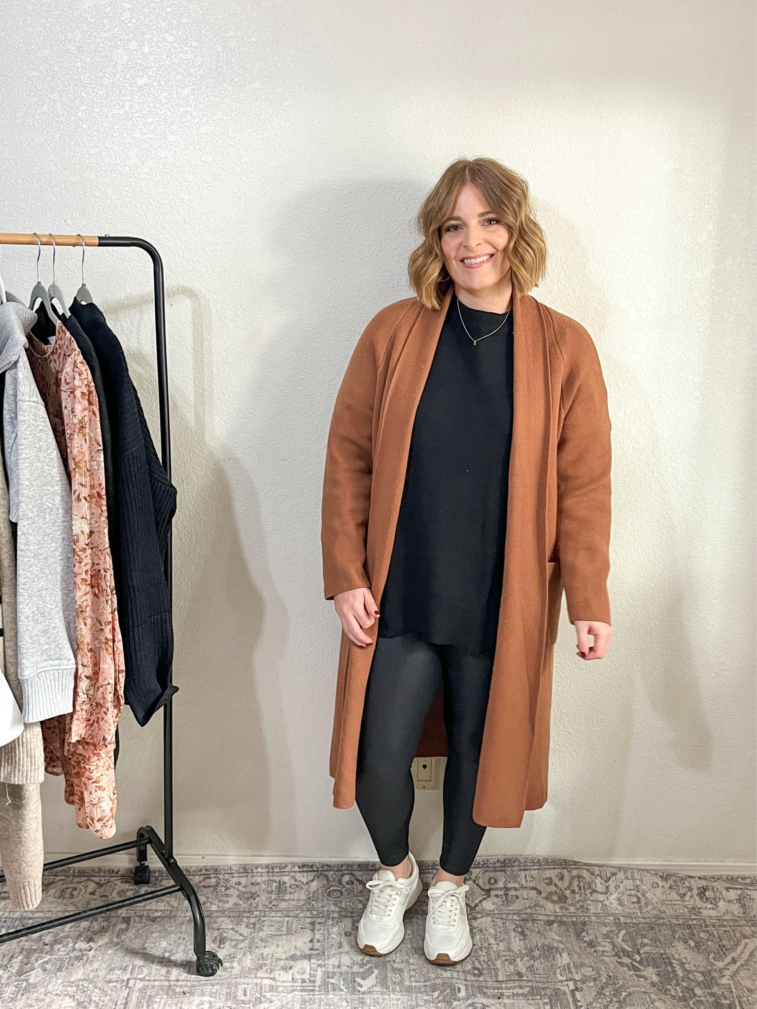 One base 5 ways// styled with a coatigan and sneakers 

Sweater L
Leggings L
Coatigan L

#LTKsalealert #LTKmidsize #LTKstyletip