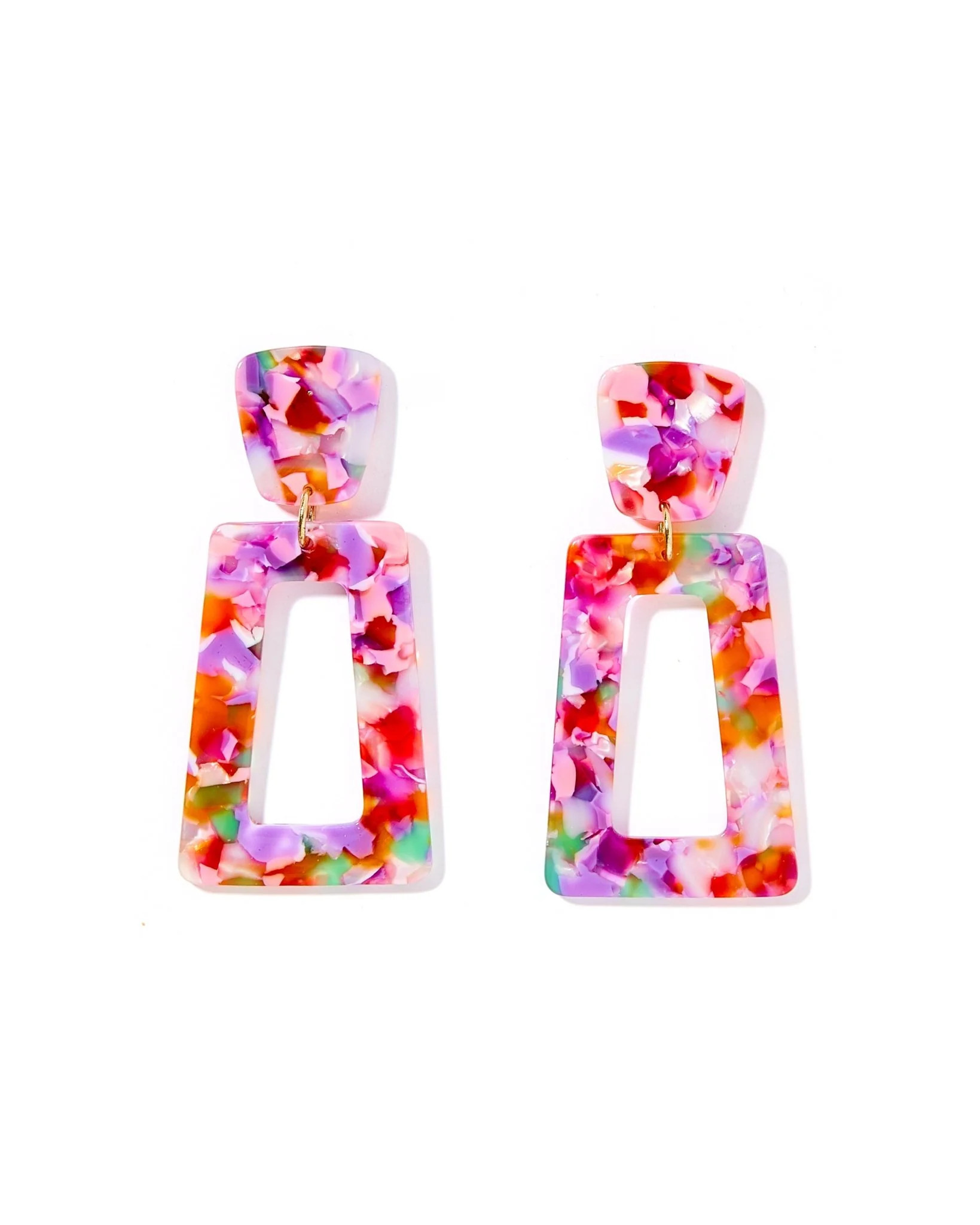 Kennedy Statement Earrings - Pink Multi - Shop LINNY CO | LINNY CO LLC