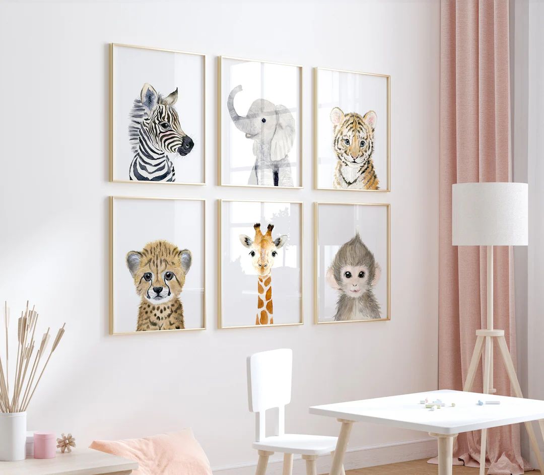 Safari Nursery Decor, Jungle Nursery Prints, Safari Nursery Art Print, Animal Art Elephant, Giraf... | Etsy (US)