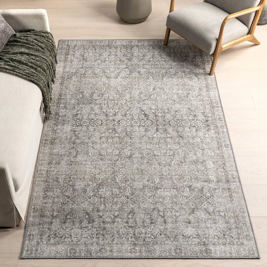 nuLOOM Hillstone Collection 8x10 Area Rug, Traditional Vintage Distressed Medallion, Thick and So... | Amazon (US)