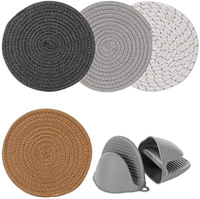 TaoTazon Trivets for Hot Pots and Pans, Hot Pads for Kitchen Counter | Table Mat, 100% Woven Coas... | Amazon (US)
