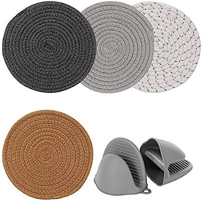 TaoTazon Trivets for Hot Pots and Pans, Hot Pads for Kitchen Counter | Table Mat, 100% Woven Coas... | Amazon (US)