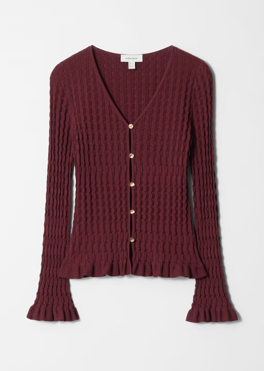 Textured Knit Cardigan - Dark Red - & Other Stories GB | & Other Stories UK
