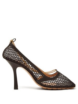 Chain-embellished mesh pumps | Matches (US)