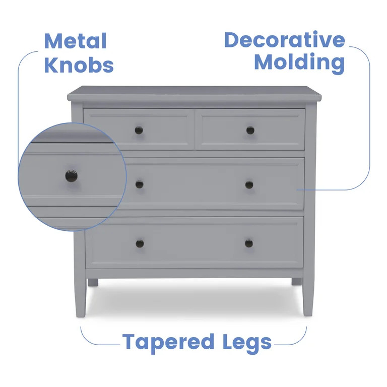 Delta Children Epic 3-Drawer Dresser, Grey - Walmart.com | Walmart (US)