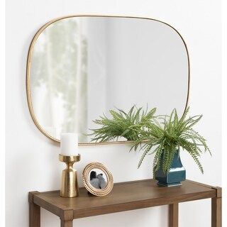 Kate and Laurel Caskill Rounded Rectangle Gold Leaf Wall Mirror - 24x36 | Bed Bath & Beyond