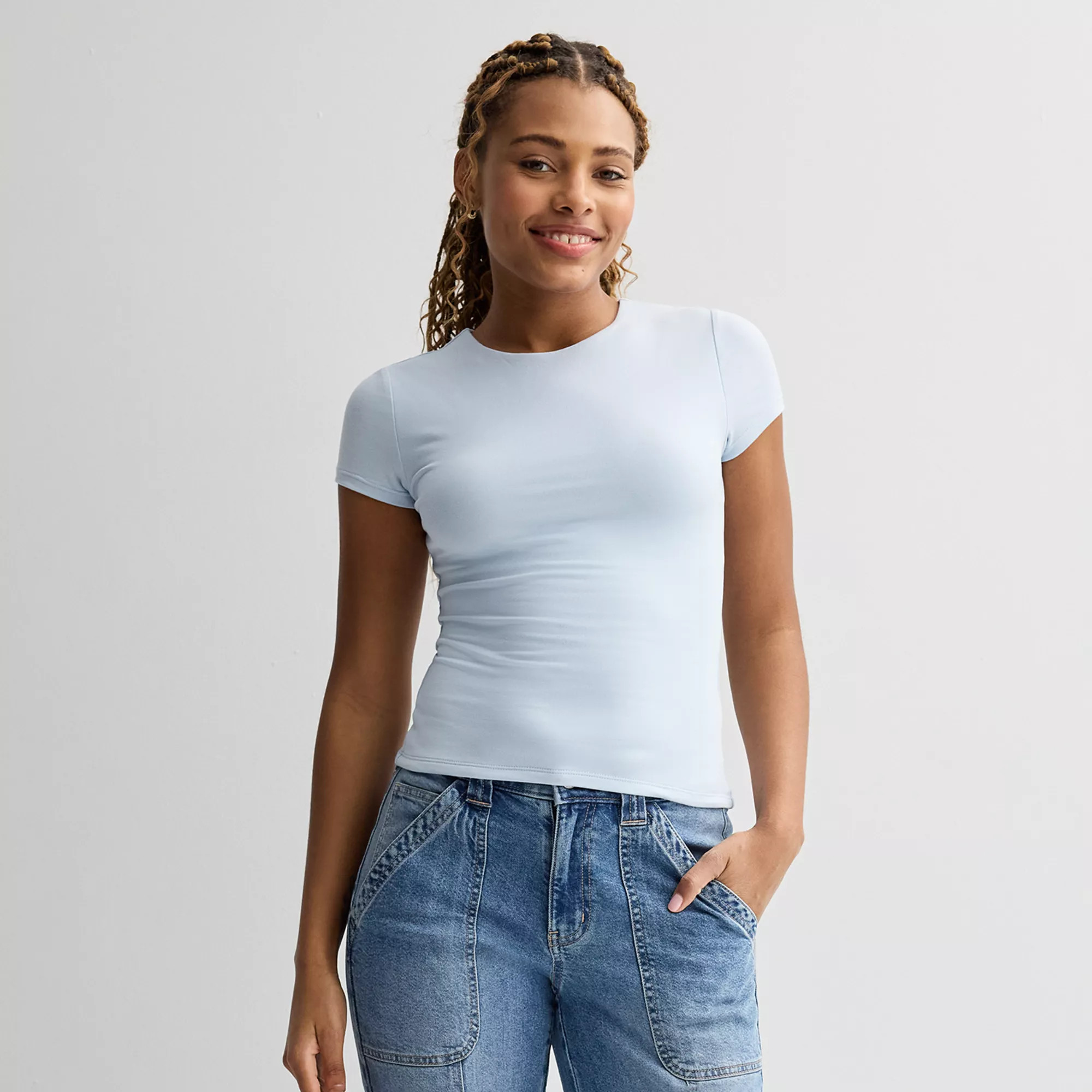 Juniors' Harper & Ivy Short Sleeve Contour Crew Tee | Kohl's