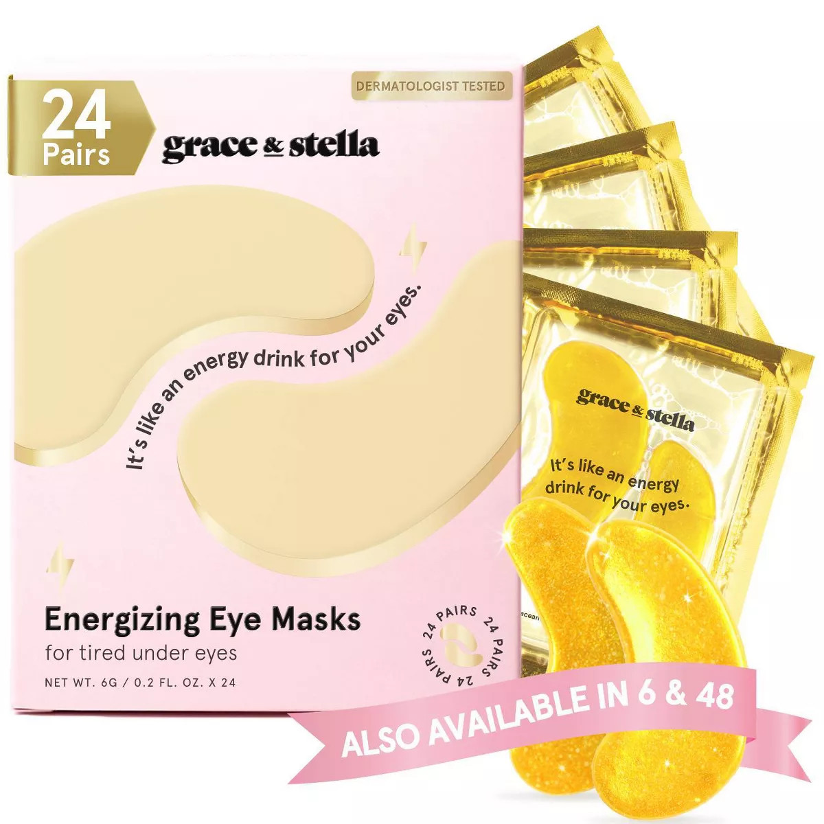 Grace & Stella Energizing Under Eye Mask - Gold - 24 Pair | Target