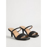 Dual Strap Heeled Mule (WW) in Black | Torrid (US & Canada)