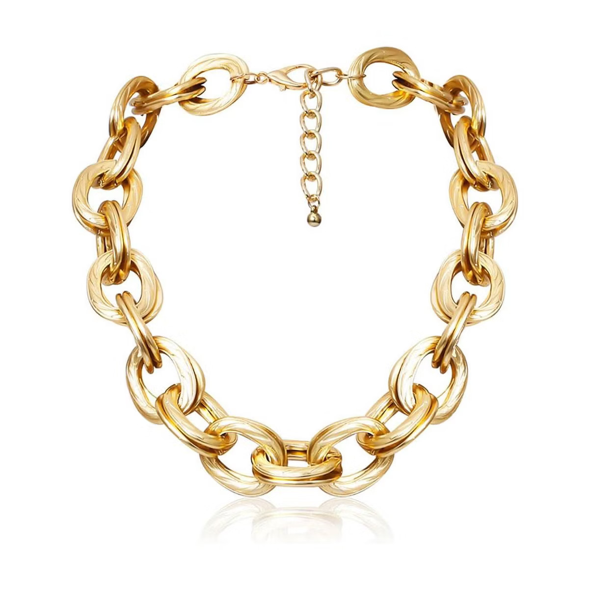 Summit Adventure Chunky Choker Necklace Gold Cuban Link Chain Double O Link Necklaces Punk Hip-ho... | Target